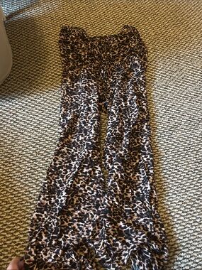 Leopard Print Wide-Leg Jumpsuit - Brown/Black